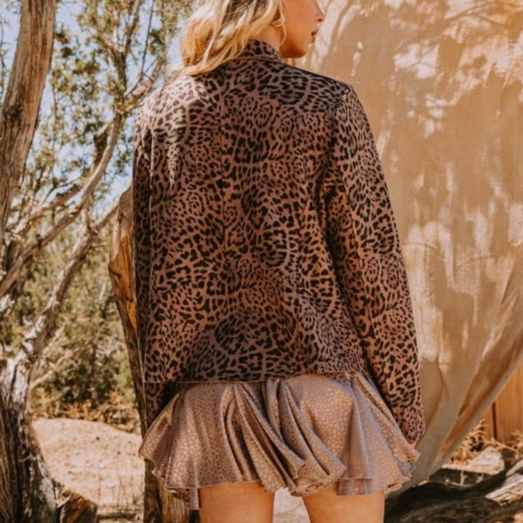 🍁New Fall🍁 Washed Leopard Suede Rider Jackets - Picture 5 of 8